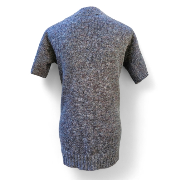 J. Crew Gray Short-Sleeved V-Neck Mohair and Wool Blend Sweater, Size S - Picture 3 of 5